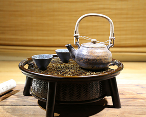竹編茶道零配茶器籠竹茶皿茶器を収納 その他素材 fanqunsen 通販