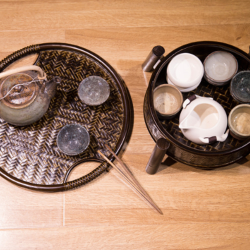 竹編茶道零配茶器籠竹茶皿茶器を収納 その他素材 fanqunsen 通販