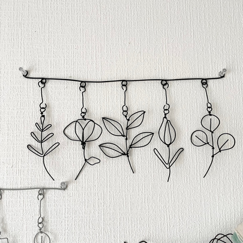 ボタニカルフックガーランド ワイヤークラフト ガーランド にこちゃん