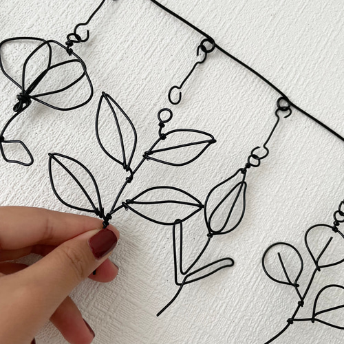 ボタニカルフックガーランド ワイヤークラフト ガーランド にこちゃん