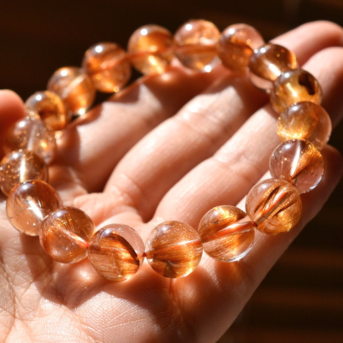 オレンジルチルのブレスレット ブレスレット クリスタルシャンティ
