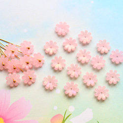 オリジナル新作★コスモス　菊　小花　アセテートパーツ　ピンク×レインボーグラデーション 3枚目の画像