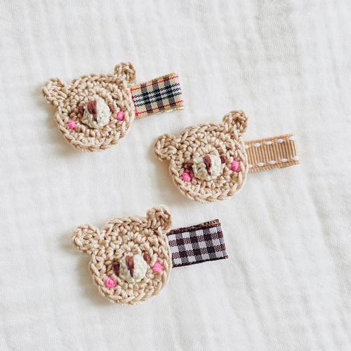 数量限定】くまちゃんのベビーヘアクリップorヘアゴム♡ 出産祝い