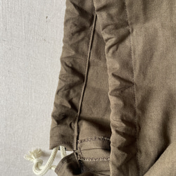 オムツポーチ・巾着袋・木製歯固め　３点セット　カーキ×チェック柄ベージュ　出産祝い可 8枚目の画像