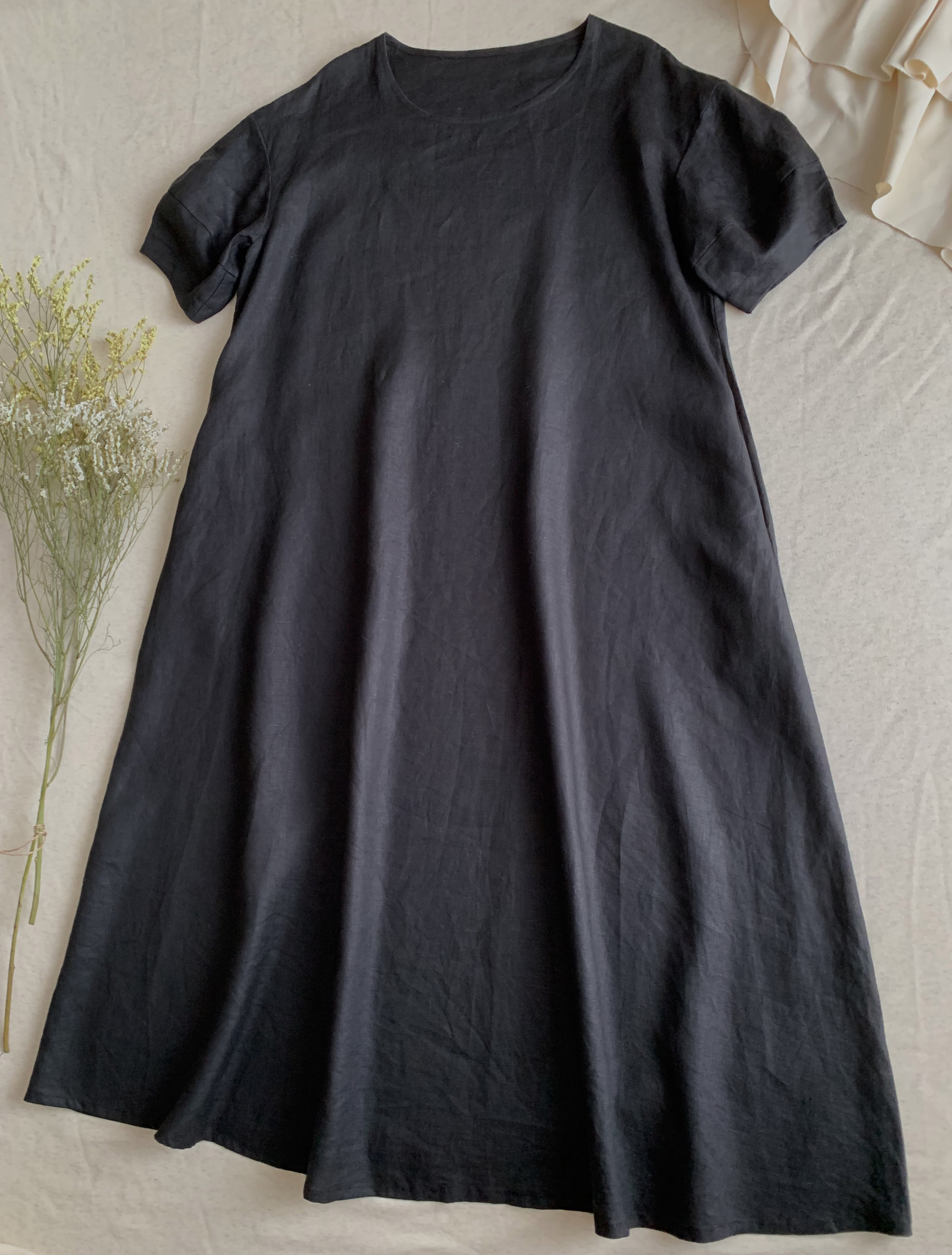 リネン☆マキシ丈バルーン袖ワンピース 14,040円