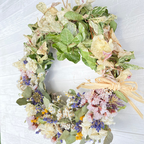 ◇リース◇ハーフリース◇プレゼント 母の日 ギフト プレゼント 花 リース ラベンダー リボン ハーフ