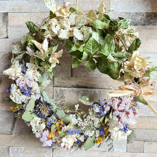 真夏のラベンダーとハツユキカズラのハーフ&ハーフリース W17