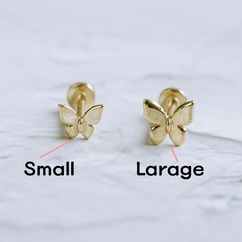 14K金 ゴールド 蝶 ヘリックス 軟骨 アンチトラガス アウター インナー