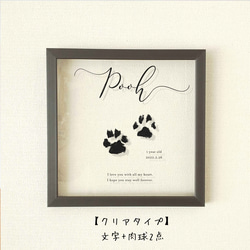 【フレーム付】ペットの肉球 犬猫の足形 名入れ メモリアルフォト 誕生日 記念日 クリア 半透明  足跡 肉球アート 3枚目の画像