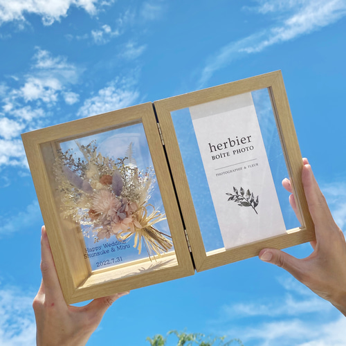 写真立て 文字入れOK 木製ガラスフォトフレーム 601ピンクパープル