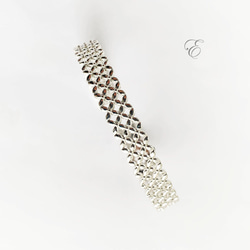 『在庫処分価格』金アレ対応 真鍮製 メタリック レース バングル 1個 3枚目の画像