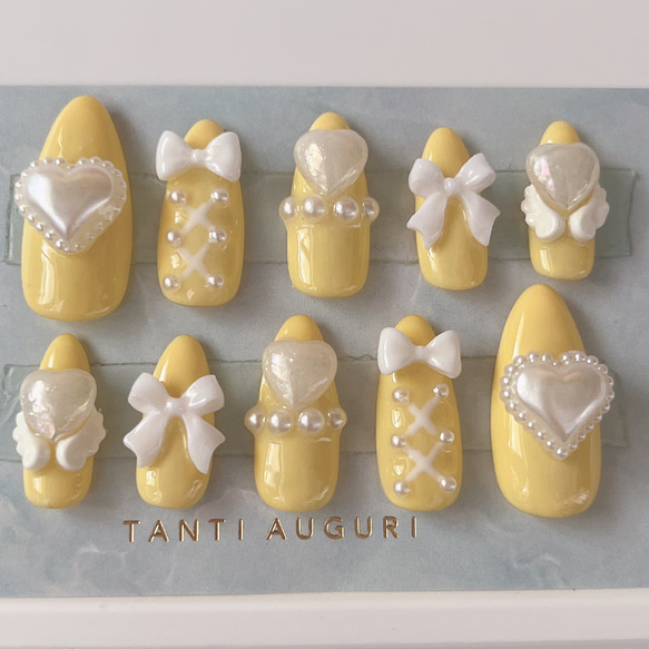 オーダー 】ネイルチップ 韓国ネイル 量産型 フレンチガーリー  