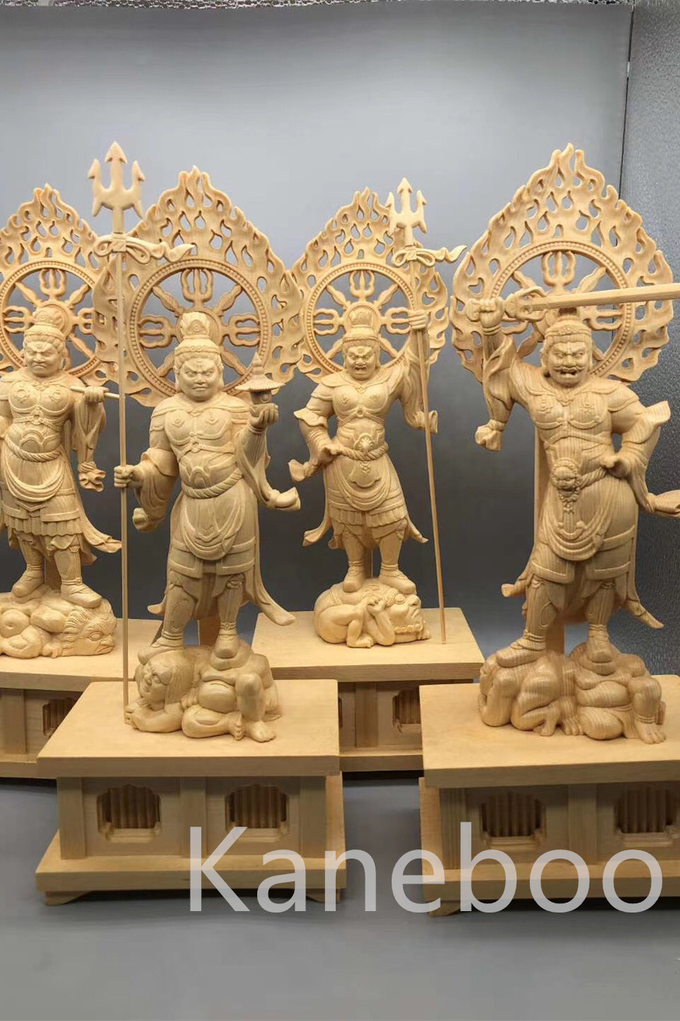 修縁堂】最高級 締めれ 木彫り 仏像 四天王立像 一式 仏教工芸 修縁堂】最高級 締めれ 木彫り 仏像 四天王立像 一式 仏教工芸