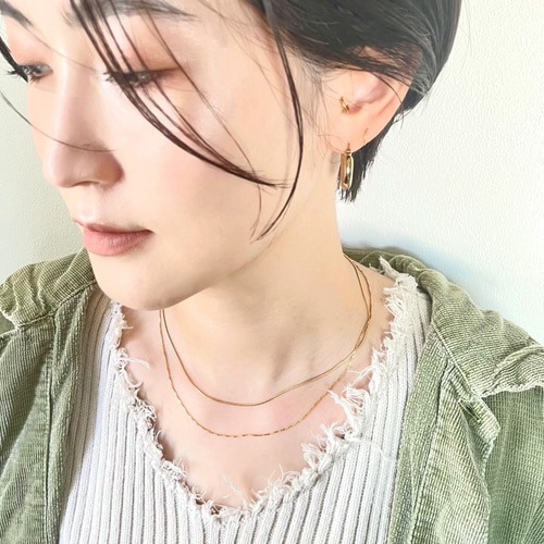 Creema限定！送料無料！14kgfチェーンネックレス2本セット 金属