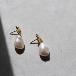 starfish & baroque pearl ピアス （アレルギー対応） 3枚目の画像