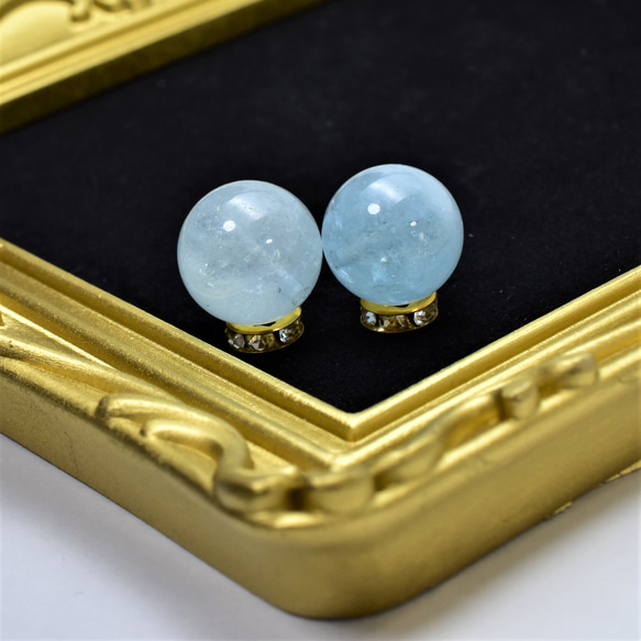 粒売りアクアマリン 14mm玉 ハンドメイド お守りにも ・天然石