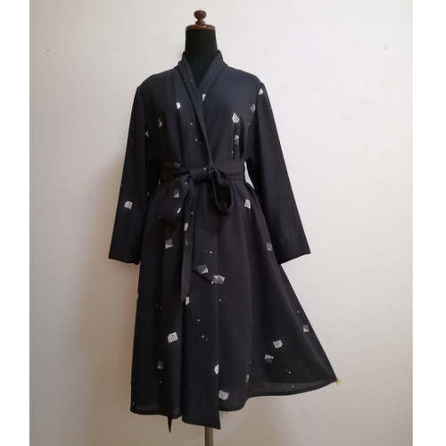 着物リメイク コートワンピース 絽の着物 ワンピース さらあお 通販  