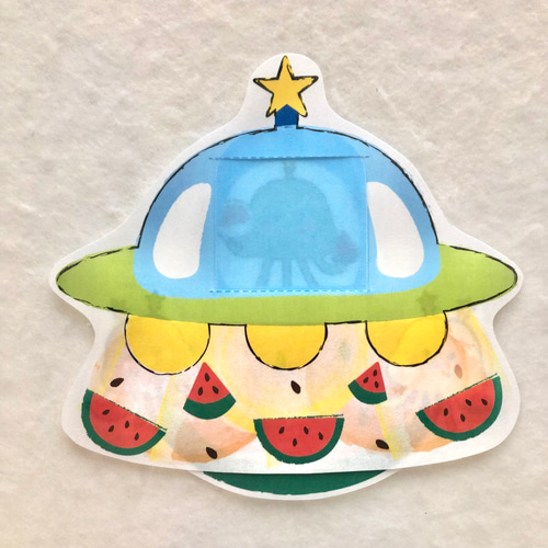 パネルシアター 仕掛けつき スイカ割りUFO 7月 8月 保育園 夏祭り 写真