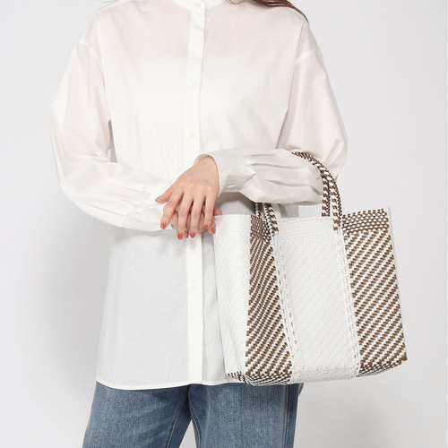 メルカドバッグ(M) ホワイト/ゴールド letraレトラ メルカドバッグ M