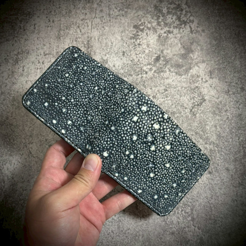 総手縫い スタースティングレイ 折財布 カイラギ 二つ折り 財布 エイ革