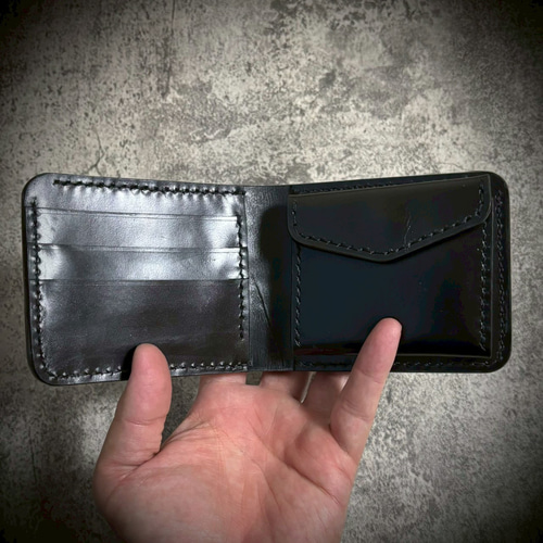 総手縫い スタースティングレイ 折財布 カイラギ 二つ折り 財布 エイ革