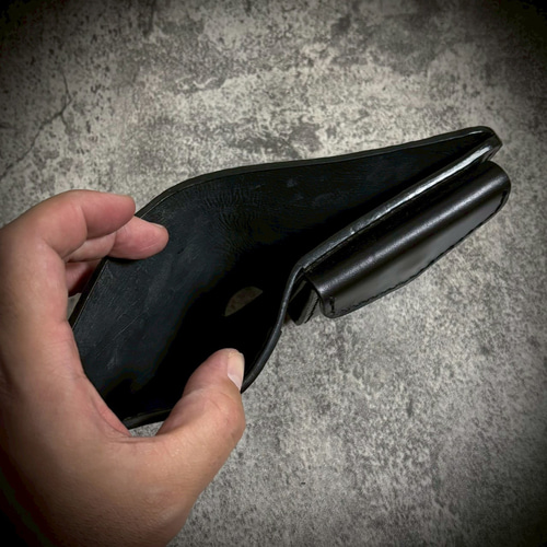 総手縫い スタースティングレイ ミニ財布 ガルーシャ ブラック 黒 2 スティングレイ ミニ財布 ガルーシャ メンズ財布 コインケース 小銭