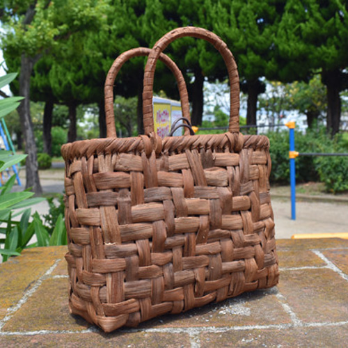 山葡萄籠バッグ | 太め網代編み | (約)幅25cm×奥行10cm×高さ20cm