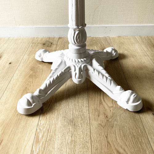 アンティークテーブル 丸ガラステーブル/ホワイト｜クラシカル マリン