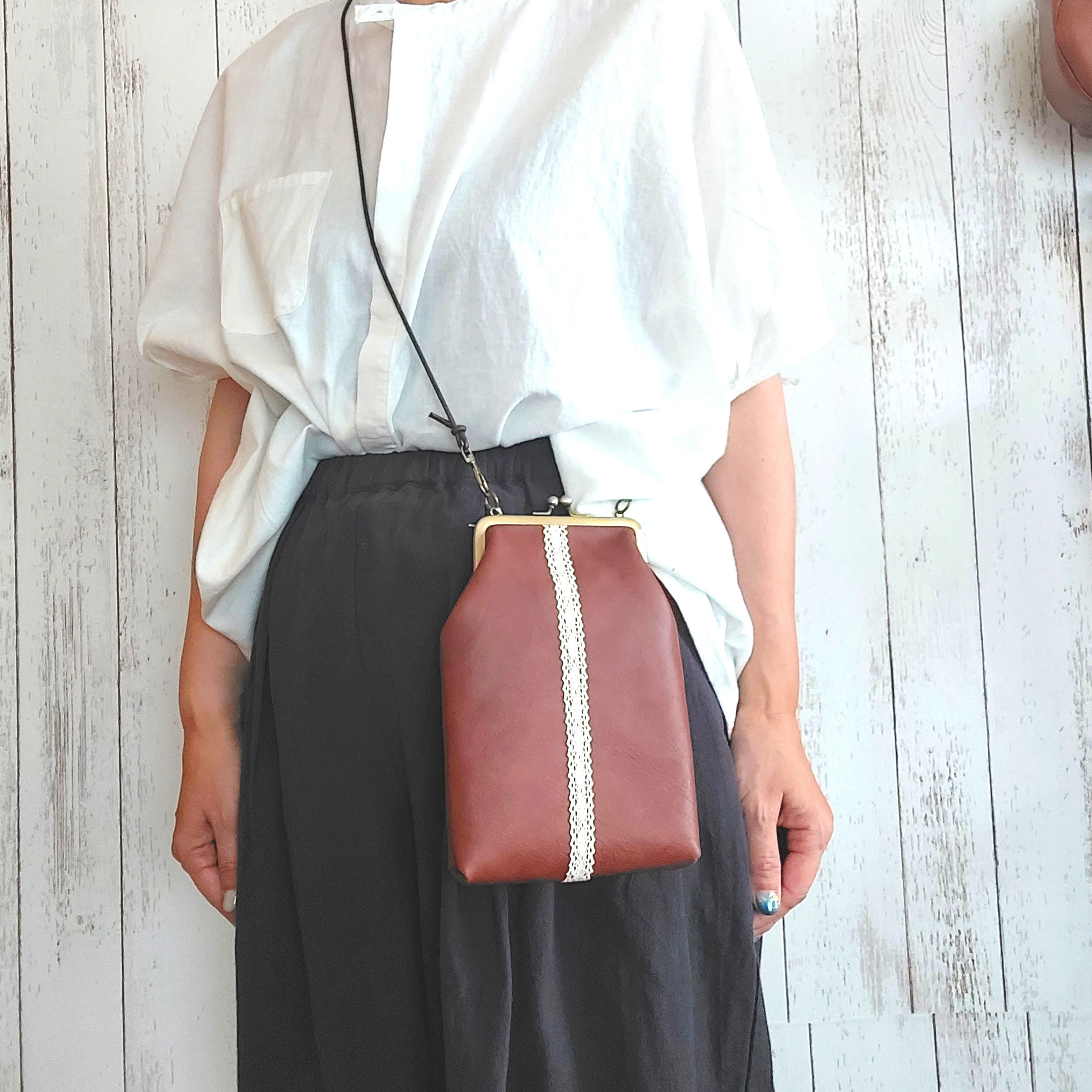 【Lサイズ】スマホショルダー　ブラウン