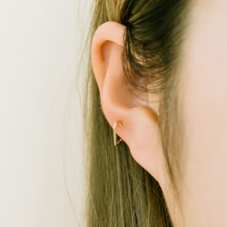 14K金 ゴールド ハート ヒンジ リング 耳 鼻 軟骨 ヘリックス トラガス フープイヤリング ピアス 12枚目の画像