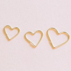 14K金 ゴールド ハート ヒンジ リング 耳 鼻 軟骨 ヘリックス トラガス フープイヤリング ピアス 6枚目の画像