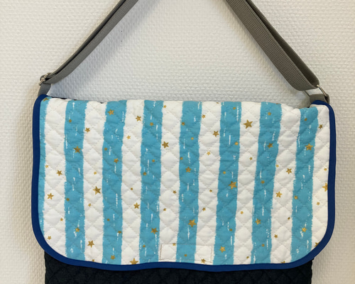 底角補強！キルティングショルダーバッグ 図書袋 レッスンバッグ おだ