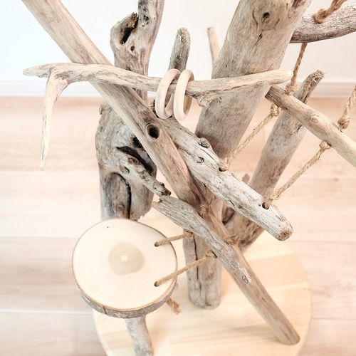 流木のバードジム キャスター付｜L おもちゃ・ペット小物 Driftwood