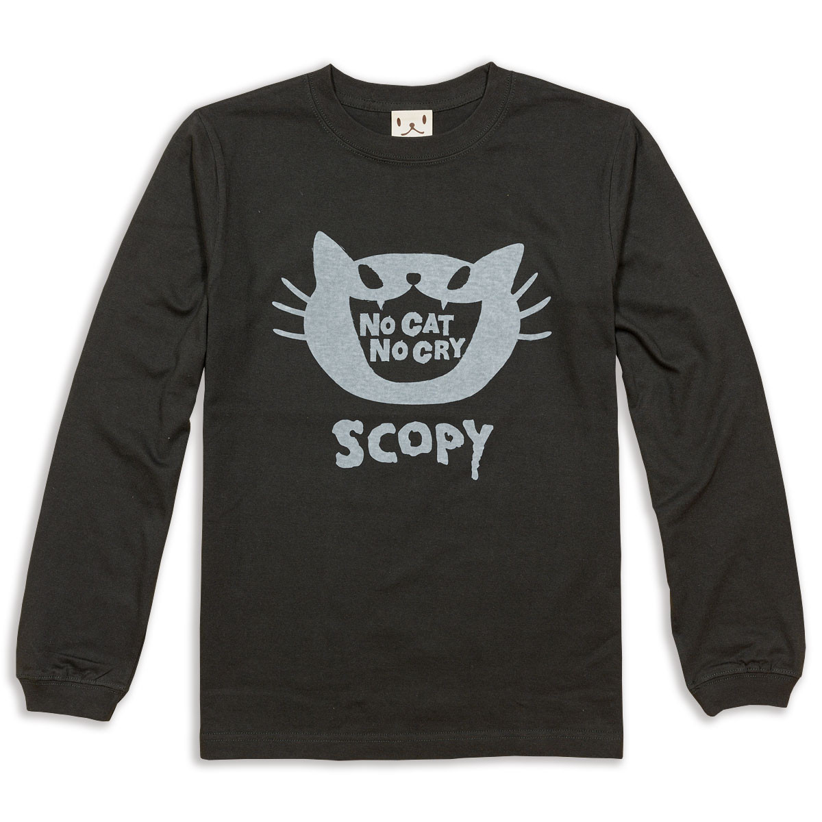 SCOPYネコ　ロンT「NO CAT NO CRY」スミ