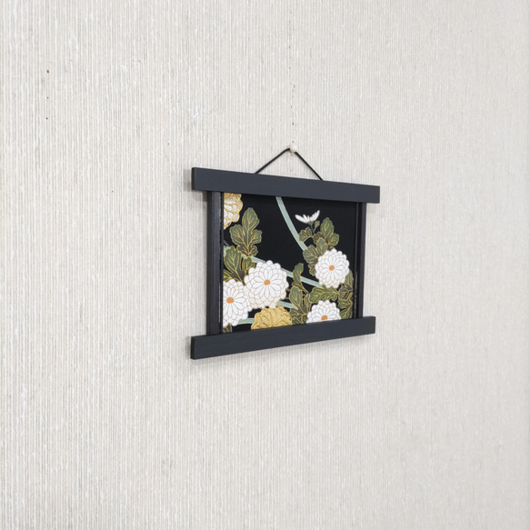 壁掛け　和風 かべ飾り　古布・白菊　NO.29 2枚目の画像