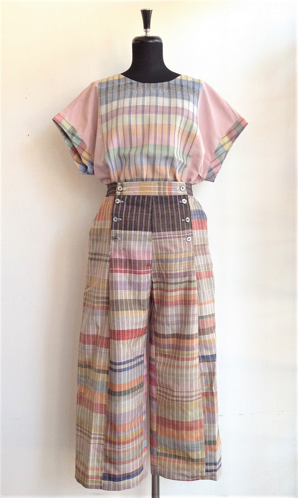 伝統織物のトップブランド塩沢織(塩沢紬)の洋服（マリンパンツ） 9枚目の画像