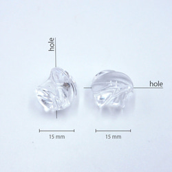 透明氷ビーズ 15×15mm【 Screw drop 】12個 4枚目の画像