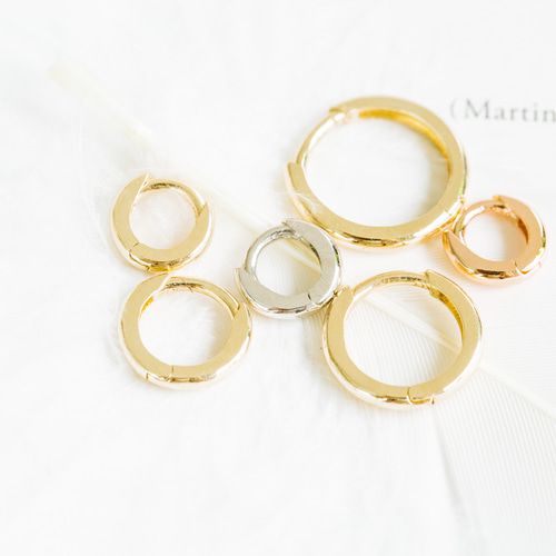 14K ゴールド 16g クリッカ ヒンジ リング 耳 鼻 軟骨 ヘリックス