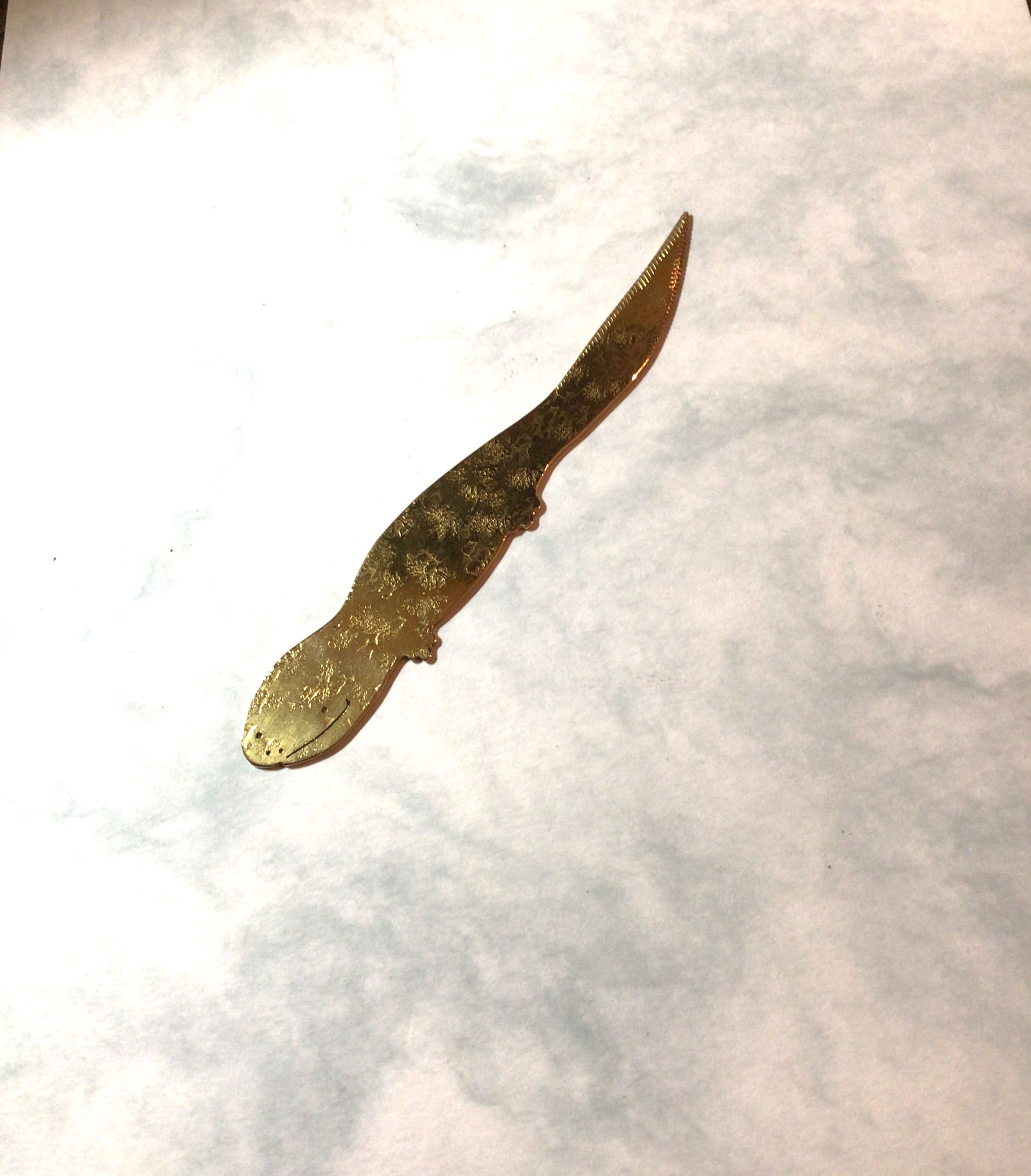 ペーパーナイフ　山椒魚　(真鍮製)