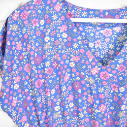 [大碼] Pedicel V 領連衣裙 Blue &amp; Pink 第11張的照片