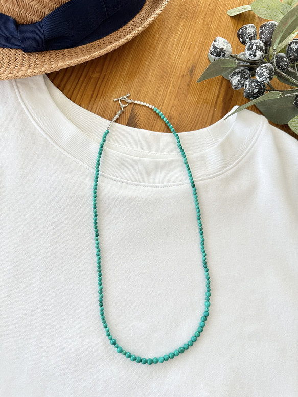 【項鍊綠松石藍】天然石綠松石項鍊　☆ Natural stone turquoise necklace 第5張的照片