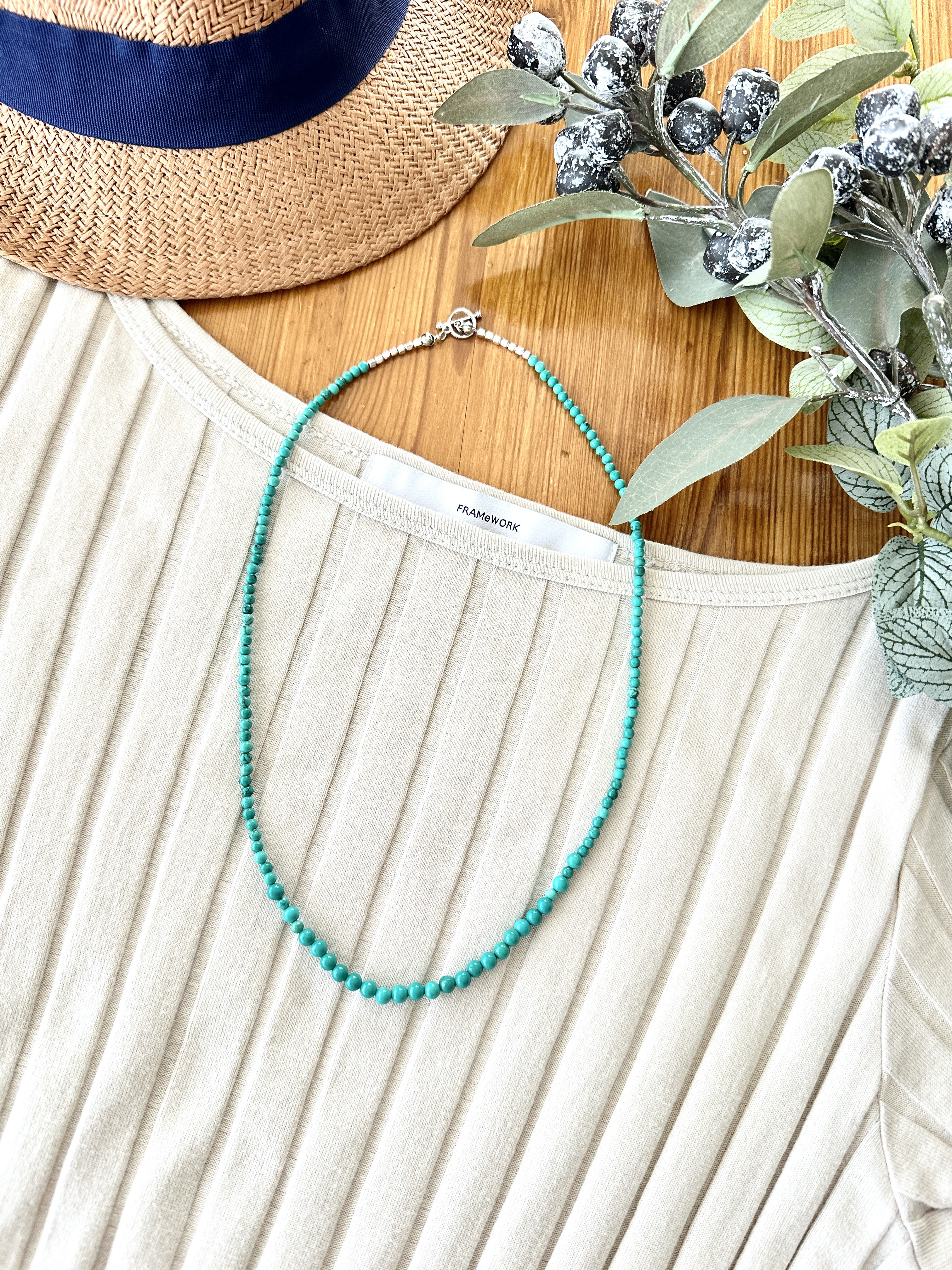 Necklace Turquoise blue 】天然石ターコイズのネックレス トルコ石
