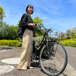 自転車ラバーのための裾がからまないワイドパンツ 5枚目の画像