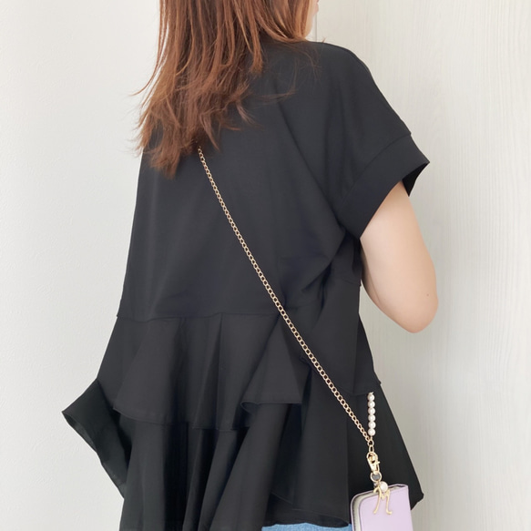 スマホケースにはさむだけ♪スマホショルダー ストラップホルダー付き ＜パール×ゴールドmix＞ 11枚目の画像