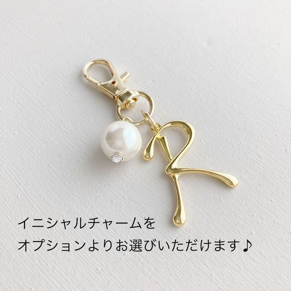 スマホケースにはさむだけ♪スマホショルダー ストラップホルダー付き ＜パール×ゴールドmix＞ 15枚目の画像