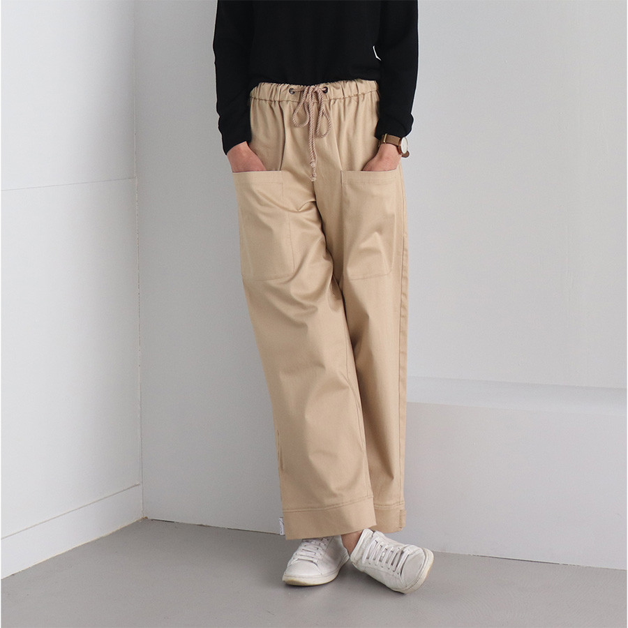 裾が自転車に絡まないワイドパンツ  リント　クリックンフリー 　【Easy】イージーパンツ