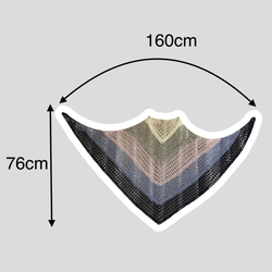 三角ショール　パステル系グラデーション　手編み　軽い　おしゃれ　透かし模様 5枚目の画像