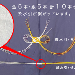 [ 水引 シリーズ ] - 線水引 金銀 ( 183cm 60号 ) - 3枚目の画像