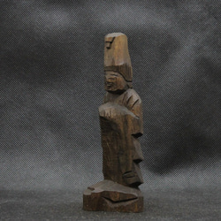 仏像 円空仏 木彫 14cmの馬頭観音（14cm 着色 bt3146） 3枚目の画像