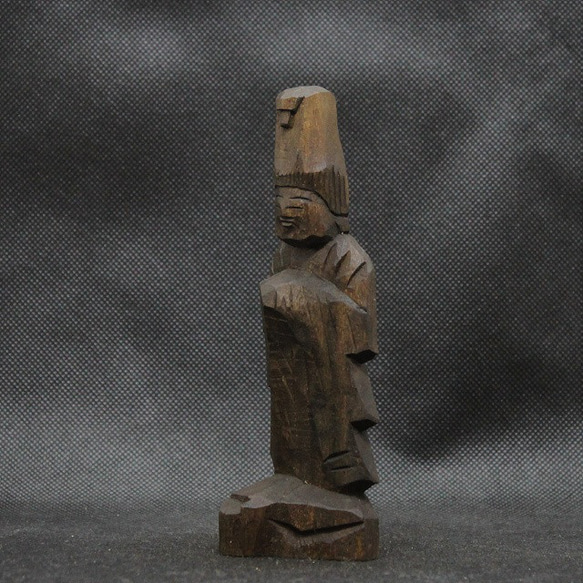仏像 円空仏 木彫 14cmの馬頭観音（14cm 着色 bt3146） 3枚目の画像